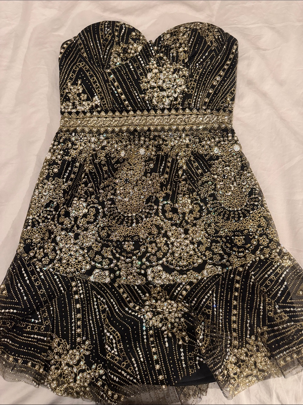 Angel Biba Black Dress with Gold Embellishment